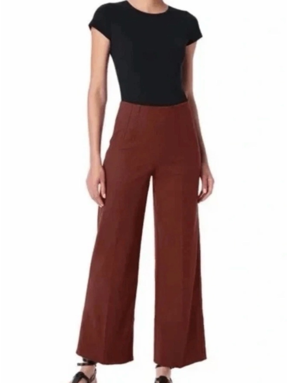 SPANX Stretch Twill Wide Leg Pants in Hickory